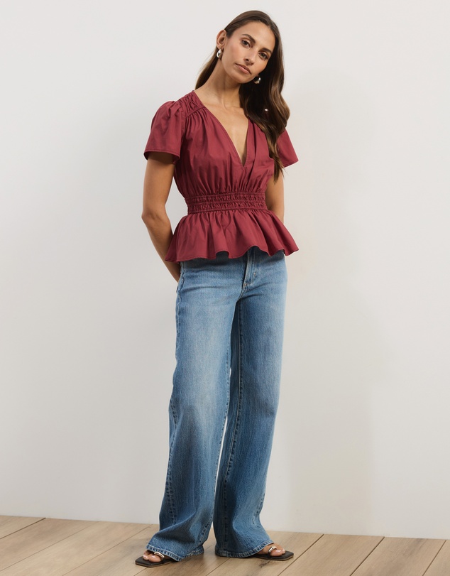 Atmos&Here - Lana Cotton Shirred Top