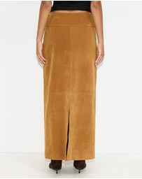 Dazie - Bailey Faux Suede Midi Skirt