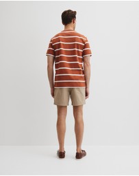 Country Road - Australian Cotton Cr Logo Stripe T-shirt