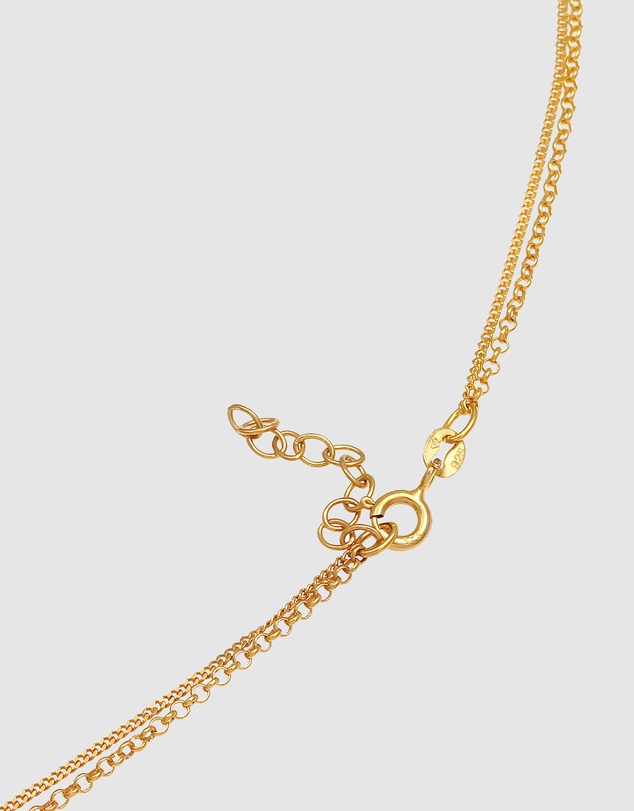 Elli Jewelry - Hammered Tag Layered Necklace in Gold-Plated 925 Silver