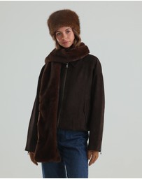 Morgan & Taylor - Peyton Faux Fur Scarf in Brown
