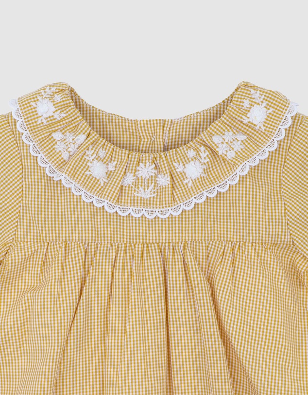 Bebe by Minihaha - Winnie Embroidered Gingham Overlay Dress - Babies