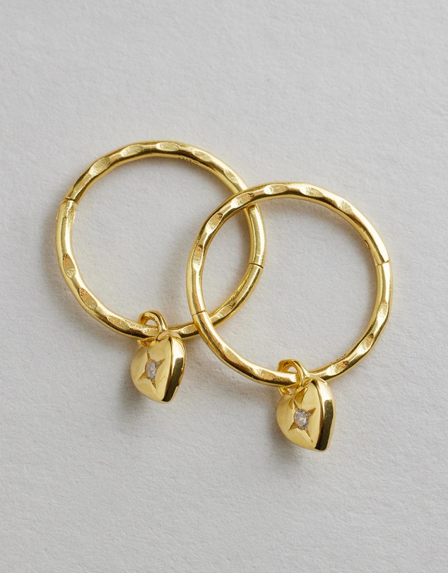 SAINT VALENTINE - Mini Heart Hoops - Gold