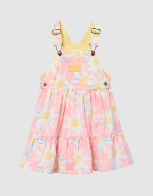 Goldie + Ace - Cotton Twill Retro Overall Pinafore Dress - ICONIC EXCLUSIVE - Babies-Kids