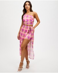 Dazie - Check On It Midi Skirt