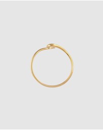 Elli Jewelry - Ring Curved Design Asymmetry Wave Filigree in 585 Yellow Gold