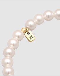 Kuzzoi - ICONIC EXCLUSIVE - Bracelet Trend Elegant with Shell Core Pearls in 925 Sterling Silver Gold Plated