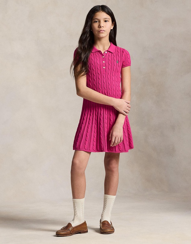Polo Ralph Lauren - Cable-Knit Cotton Polo Sweater Dress - Babies-Teens