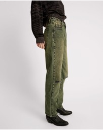 ONE TEASPOON - Black Khaki Awesome Baggies High Waist Straight Leg Jeans