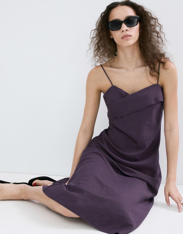 M.N.G - Midi Dress with A Wrap Neckline