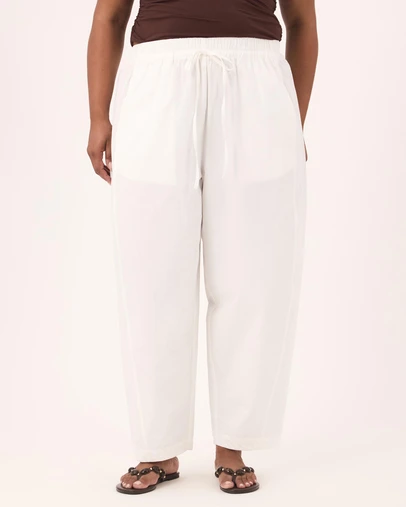Atmos&Here Curvy - Sienna Cotton Barrel Leg Pants