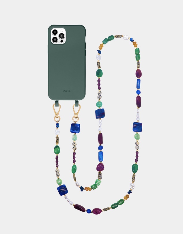LOUVE COLLECTION - Pure Pine Green Case + Isla Sol Chain