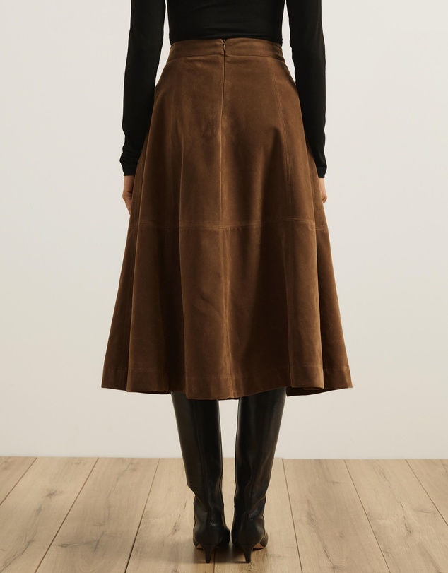 Atmos&Here - Frances Suede Flare Midi Skirt