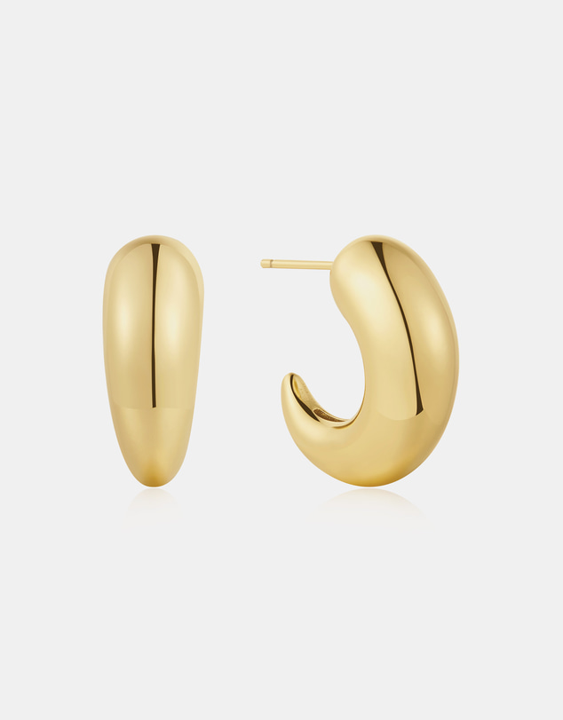 Ania Haie - Gold Large Dome Stud Hoop Earrings