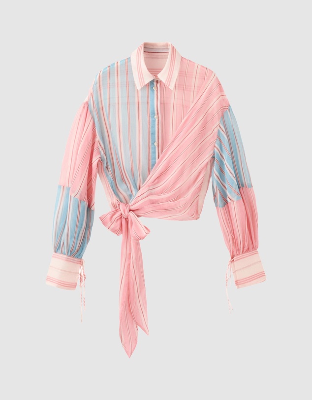 M.N.G - Striped Blouse with Tie Fastening