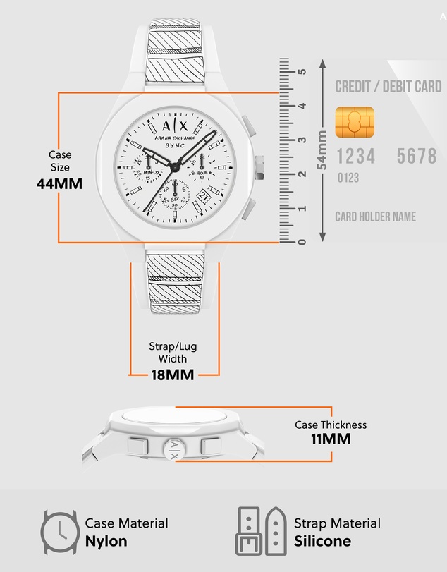 Armani Exchange - White Chronograph Watch