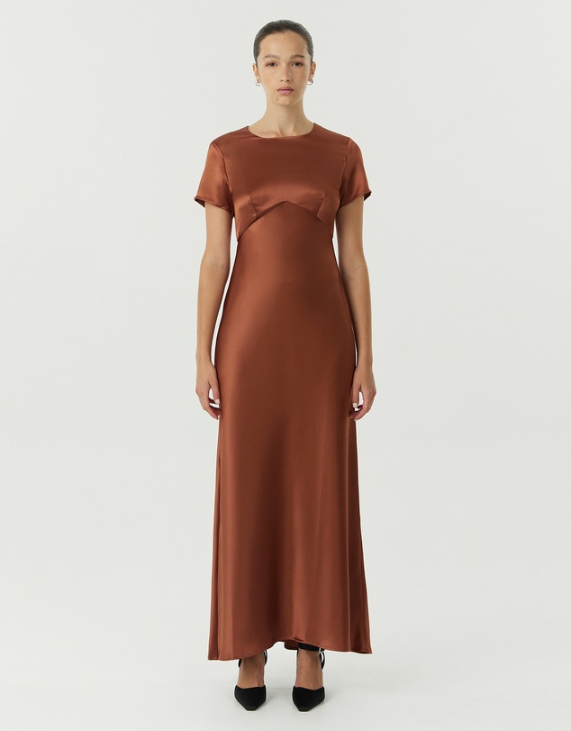 Third Form - Satin Bias Maxi Tee Dress