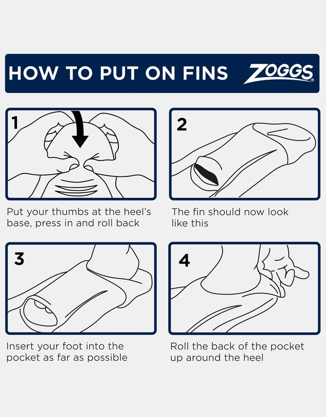 Zoggs - Long Blade Rubber Fin US 012-2 jnr