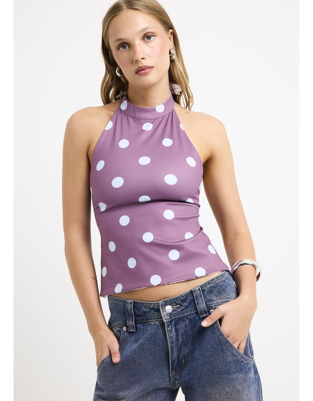 Insight - Clover Check Backless Top