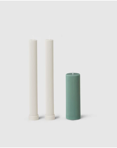 Black Blaze - Column Pillar Candle Combo