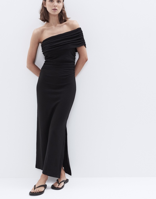 UNISON - Textured One Shoulder Dress