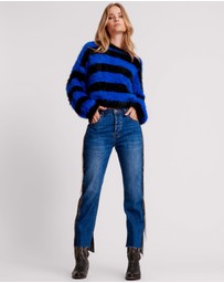 ONE TEASPOON - Bluemoon Jewelled Hooligans Mid Waist Relaxed Jeans