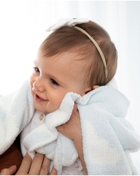 Living Textiles - Chenille Blanket - Blue Clouds
