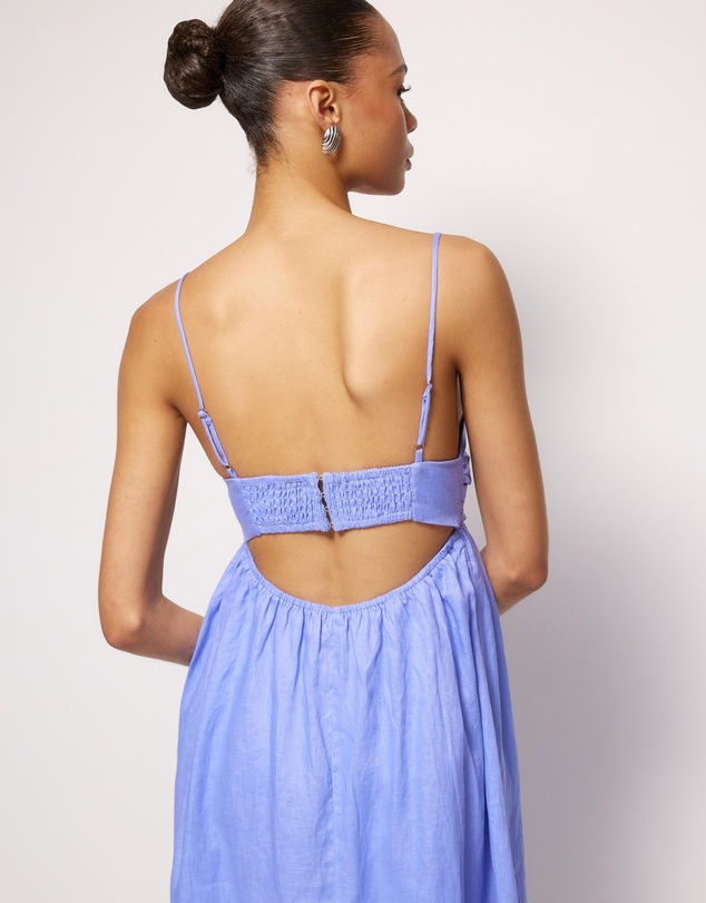 AERE - Saige Linen Midi Dress