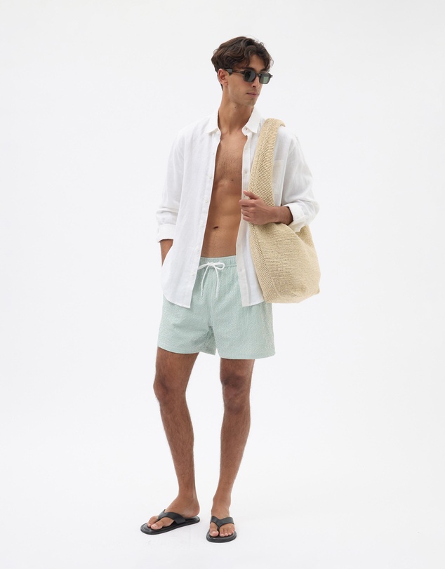 AERE - Seerksucker Stripe Swim Shorts