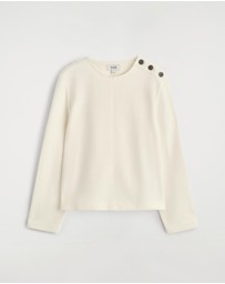 COS - Button-Detail Boiled-Wool Sweatshirt