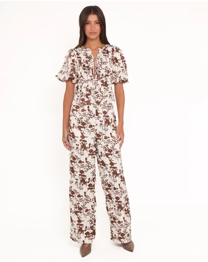 Petal & Pup - Winslet Wide Leg Pant - Brown Floral