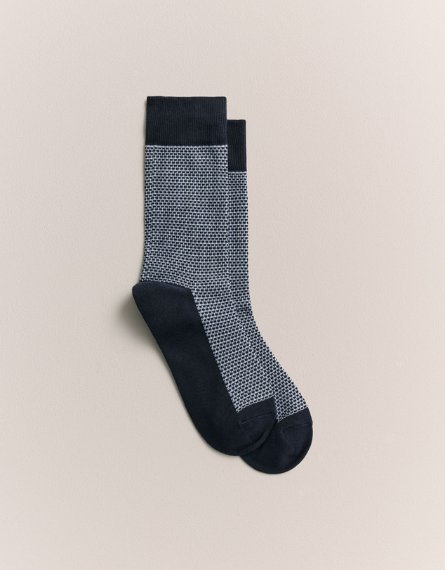 Trenery - Contrast Stitch Crew Sock in Navy