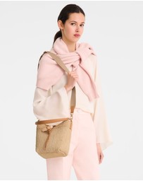 Longchamp - Le Roseau Raphia Canvas Bucket Bag - XS