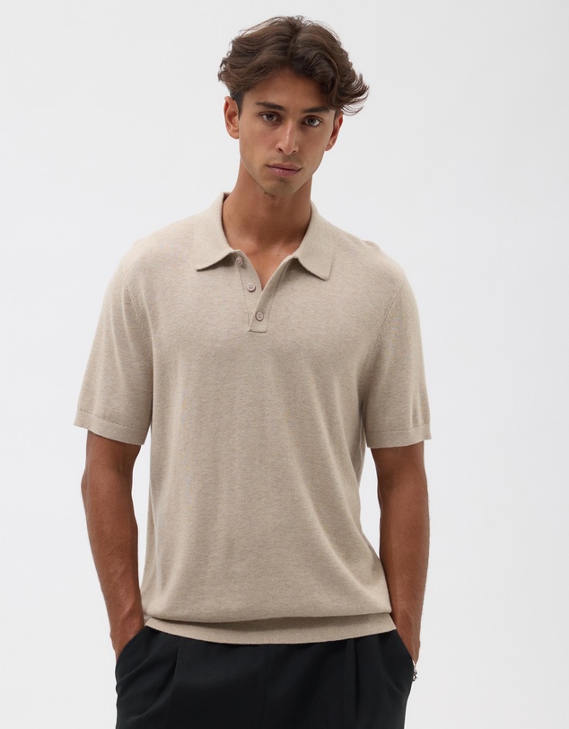 AERE - Silk Blend Smooth Knit Polo