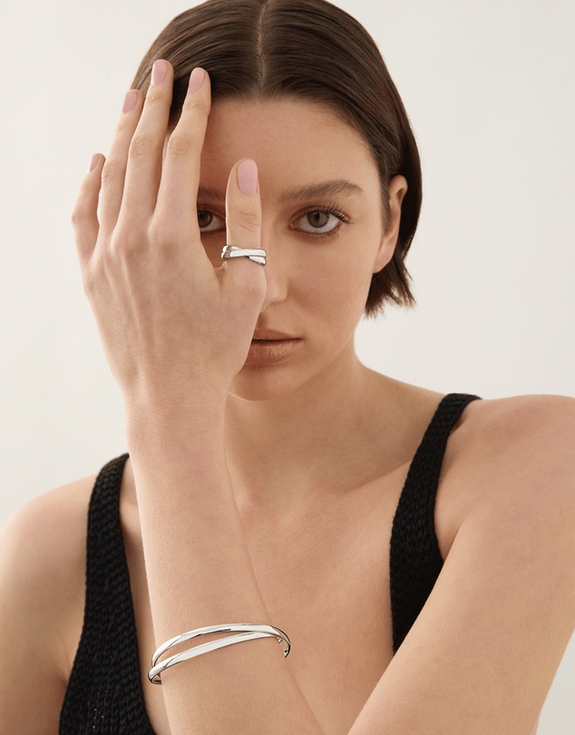Najo - Duet Silver Bangle (65mm)