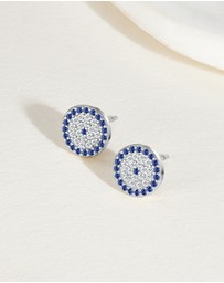 Mestige - Aura Evil Eye Earrings - Silver Plated