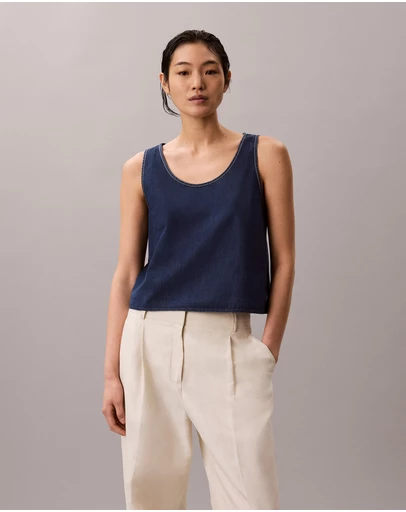 Calvin Klein Jeans - Denim Draped Tank Top