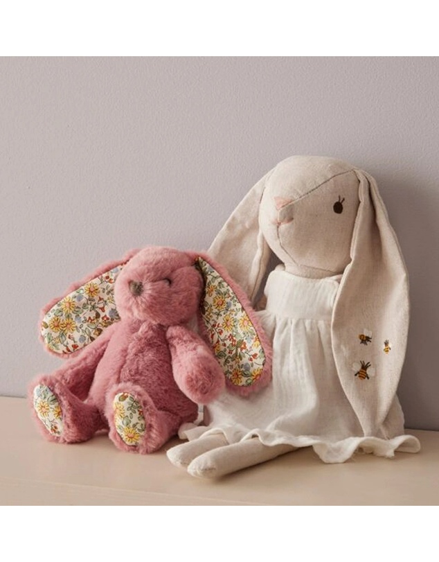 Jiggle and Giggle - Floral Raspberry Bunny Rattle Small