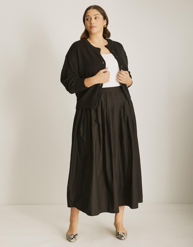 Atmos&Here Curvy - Niamh Cotton Pleated Midi Skirt