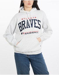 Vintage by The Real Deal - Pre Loved - Vintage 90s Russell Athletic MLB Atlanta Braves Hooded Sweatshirt