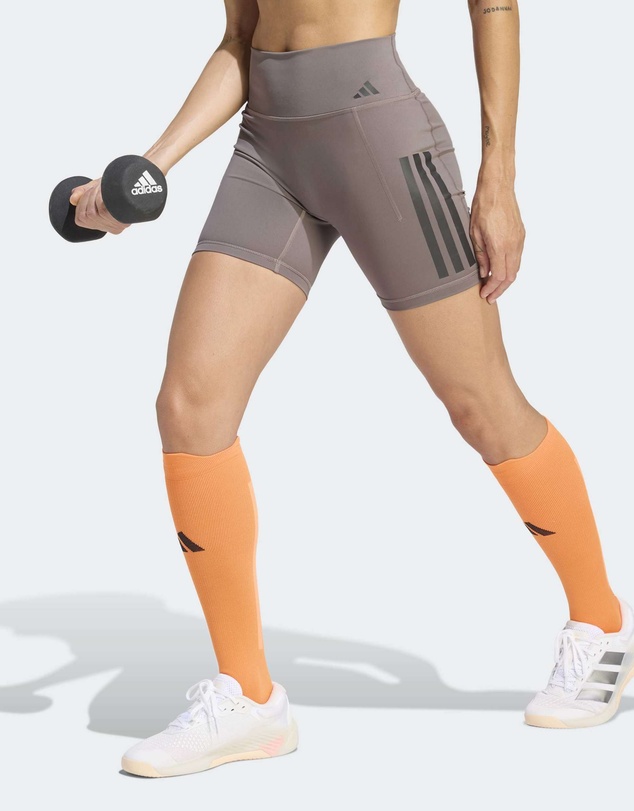 adidas Performance - Optime Workout 3-Stripes Short Leggings Womens