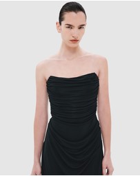 MISHA - The Dry Jersey Draped Maxi Dress