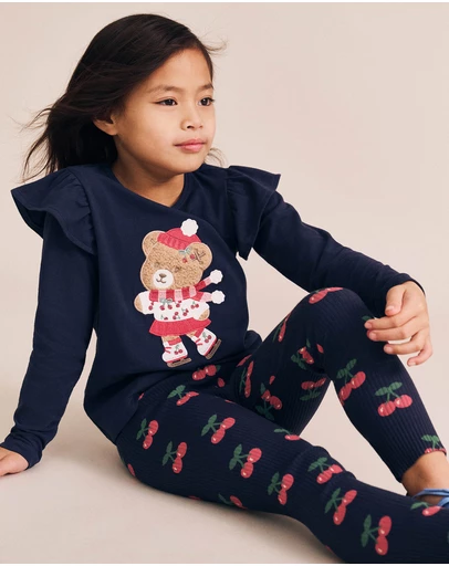Huxbaby - Very Cherry Rib Leggings - Babies