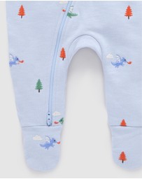 Purebaby - Embroidered Fleece Growsuit -Kids-Babies