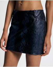 Lover - Eloise Python Leather Look Mini Skirt