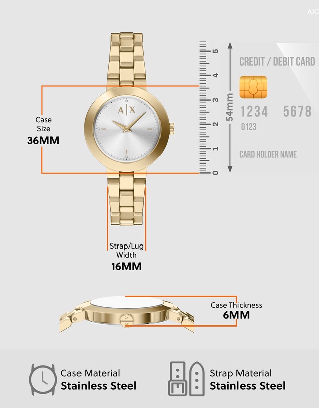 Armani Exchange - Gold Tone Analogue Watch