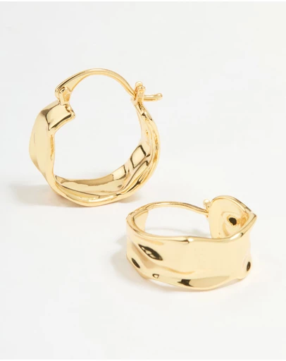 Lovisa - Gold Plated Brass Medium Molten Hoop Earrings
