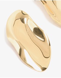 Lovisa - Gold Plated Large Oval Wrapped Organic Earrings