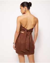 AERE - Fia Linen Strapless Mini Dress