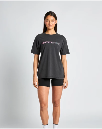 Upstate - Thrive Tee - Washed Black Stacked